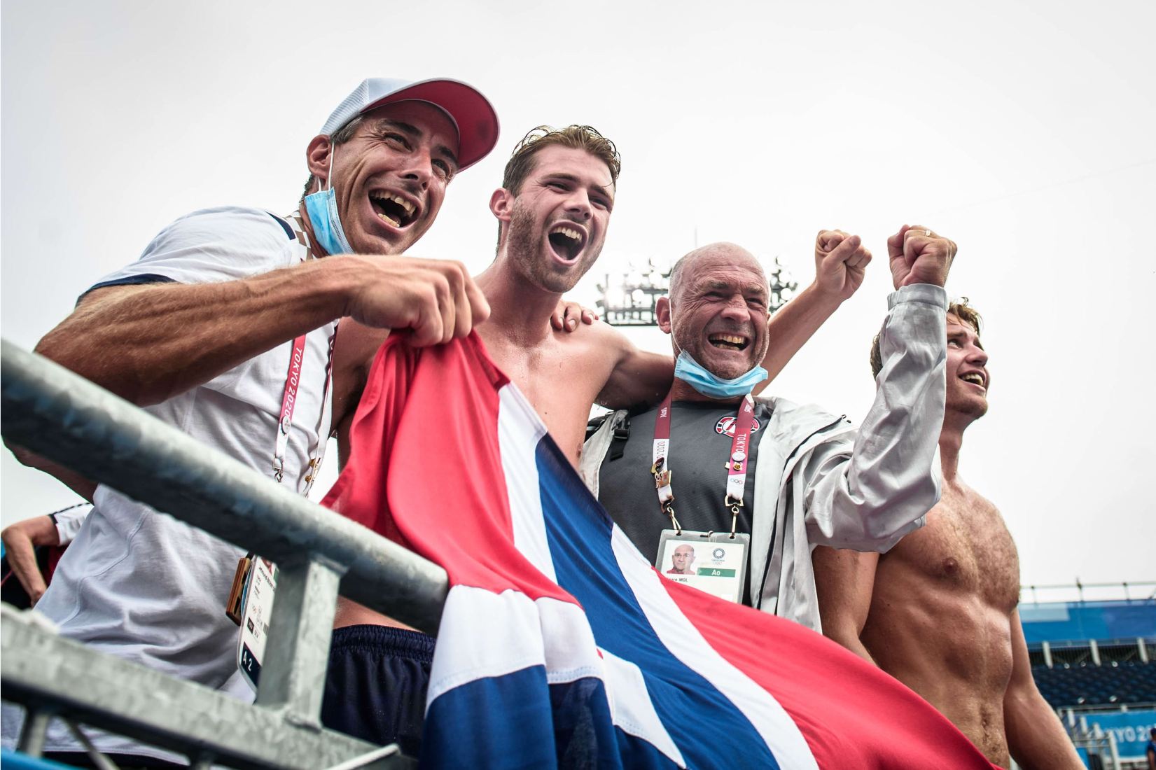 Jetmund Berntsen and Kare Mol with Olympic champions Mol & Sorum