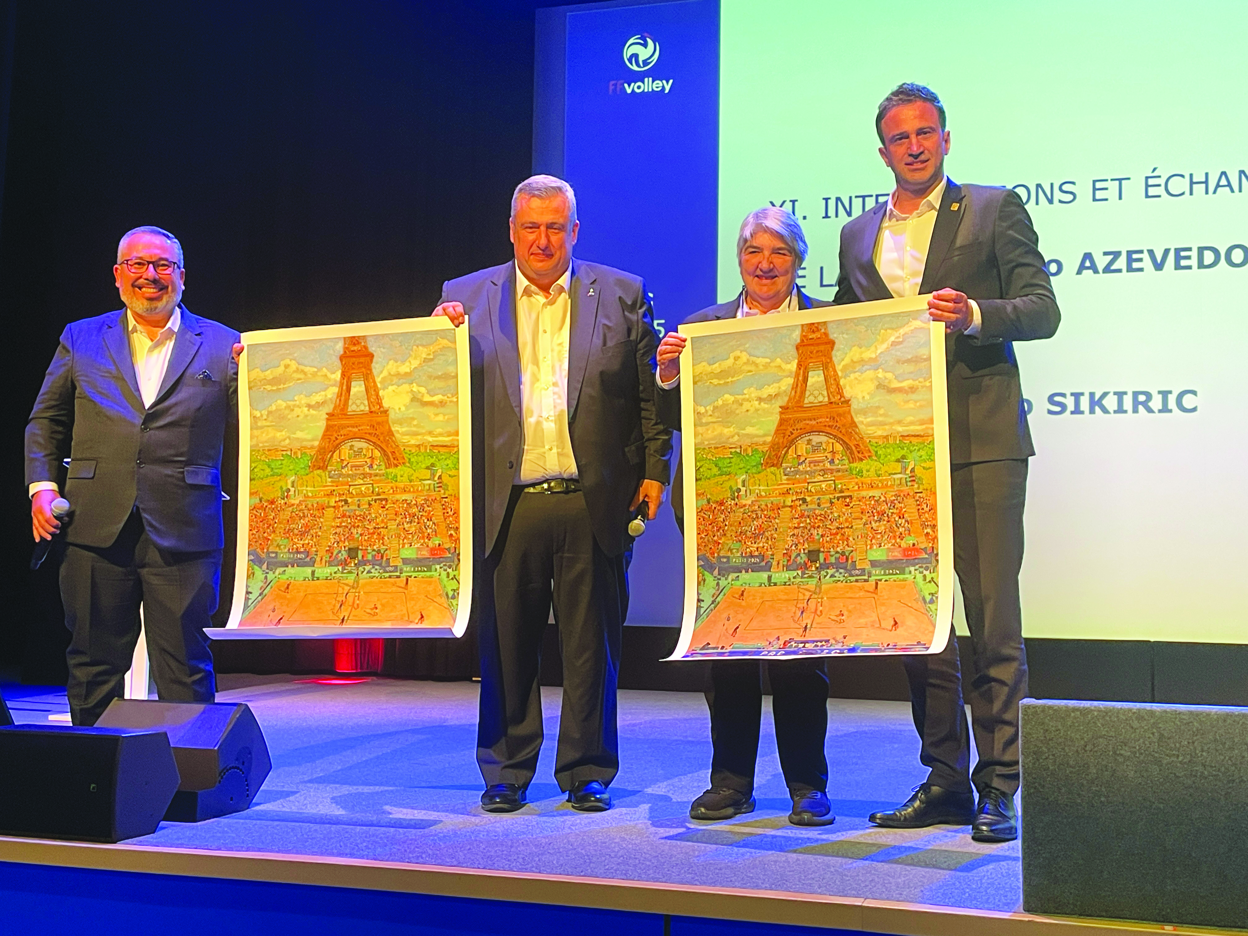 CEV and FIVB Presidents with French Volleyball representatives