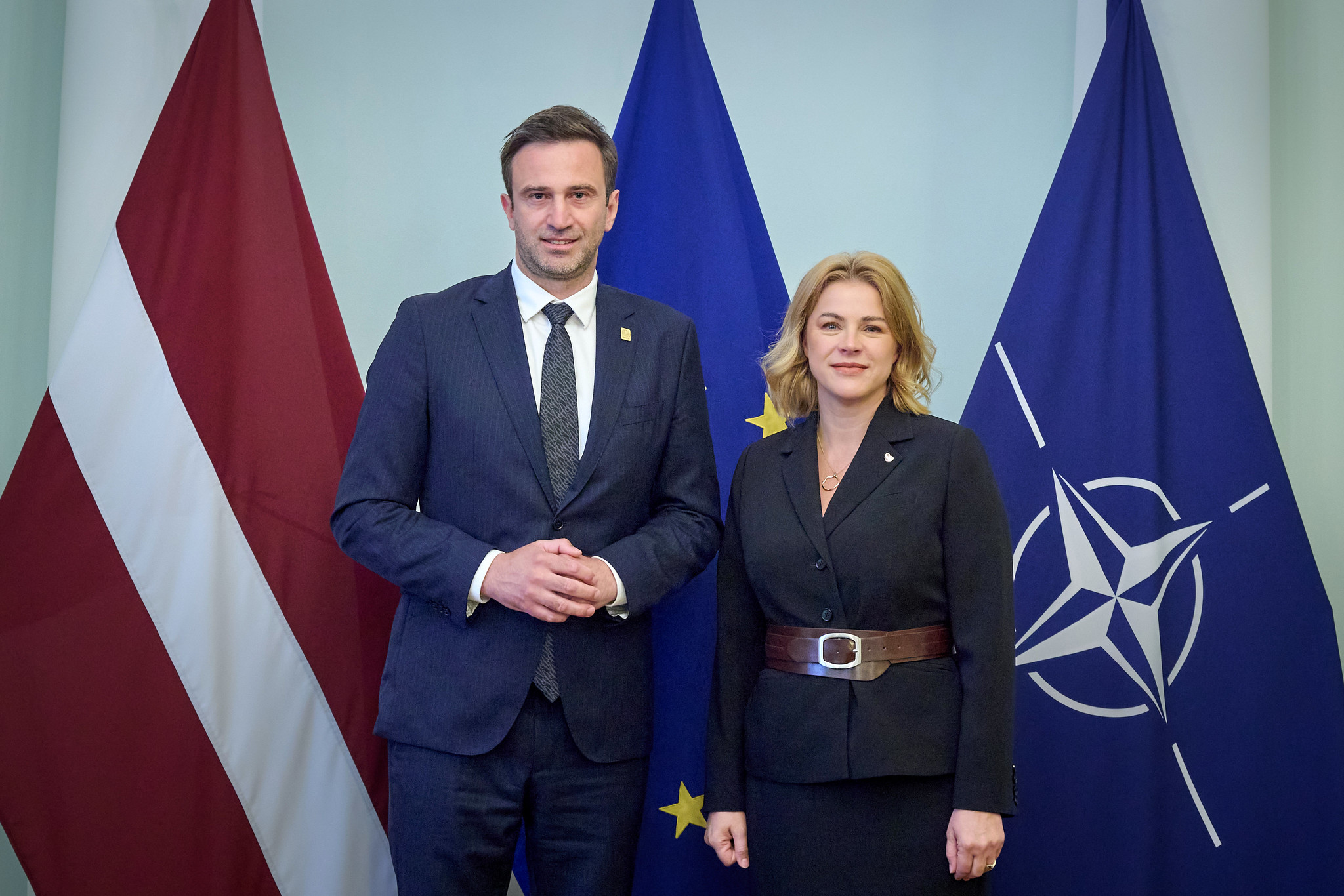 CEV President Roko Sikirić with Latvian Prime Minister Evika Silina