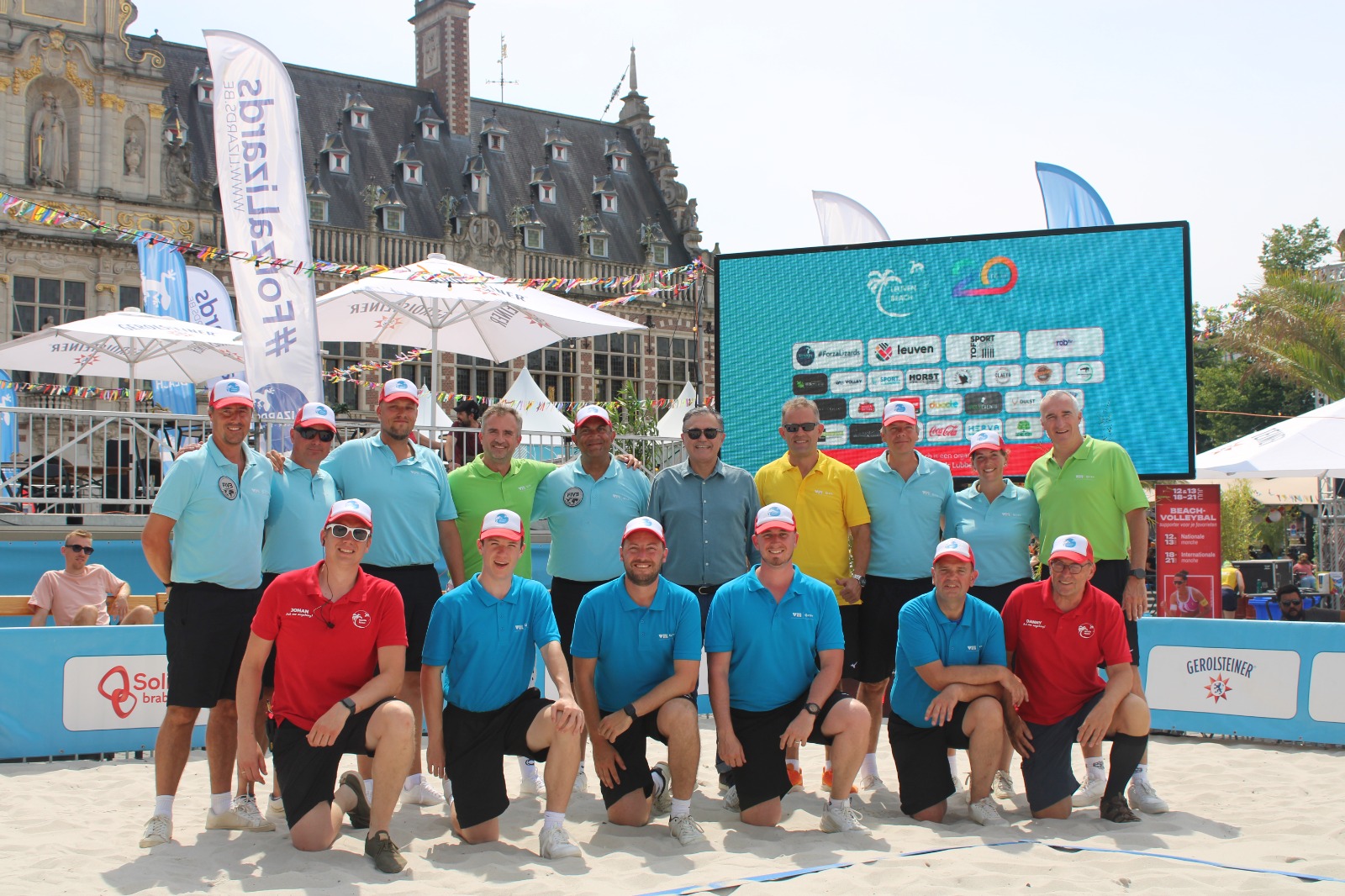 Young national referees during training at the Leuven Beach Pro Tour Futures event.