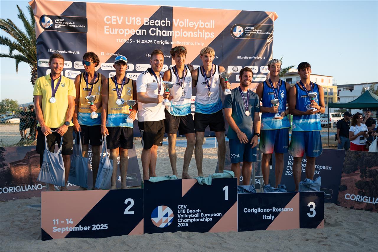 Мужской подиум U18 EuroBeachVolley