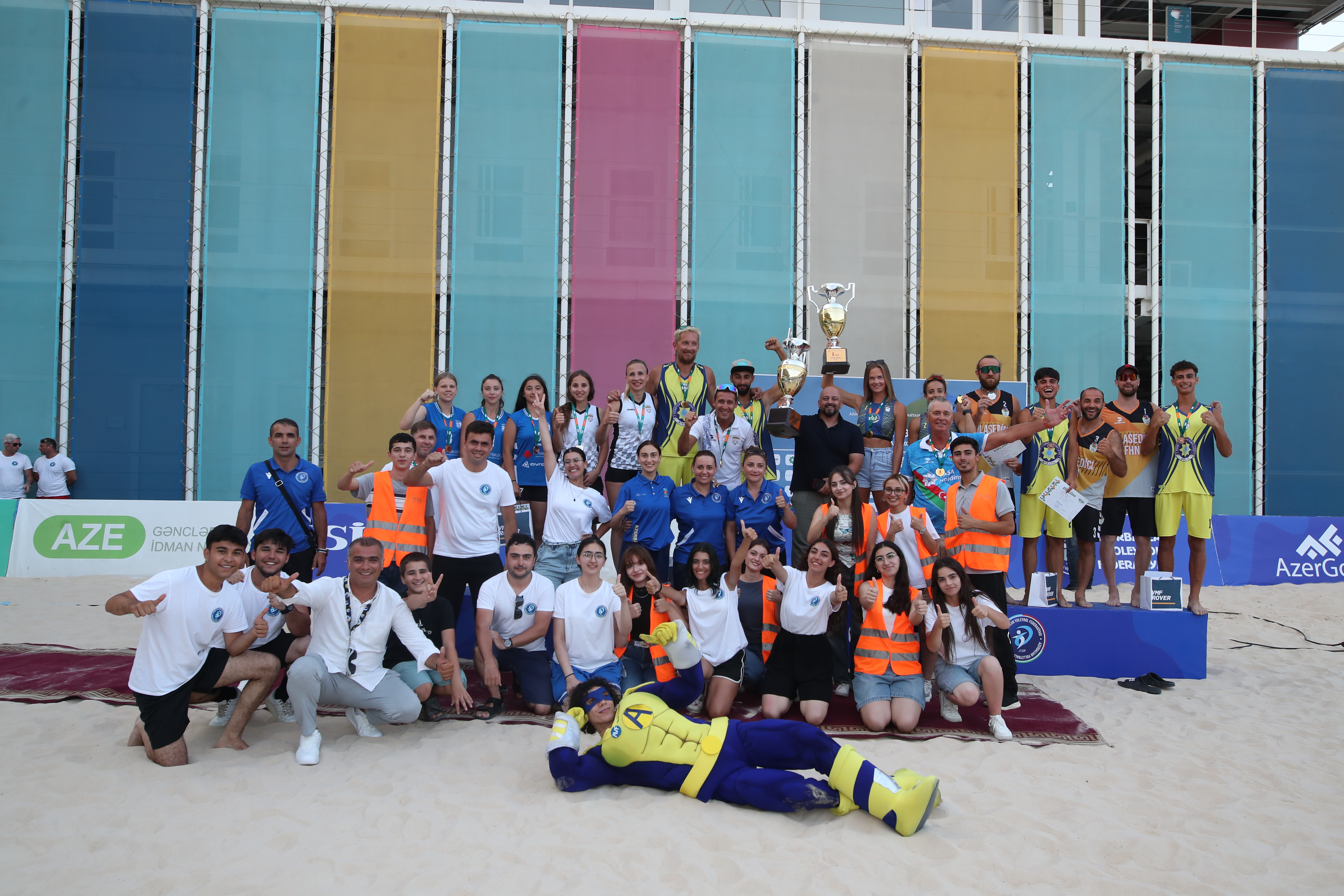 Final group picture at the Azerbaijan National Beach Volleyball Championships in Baku.