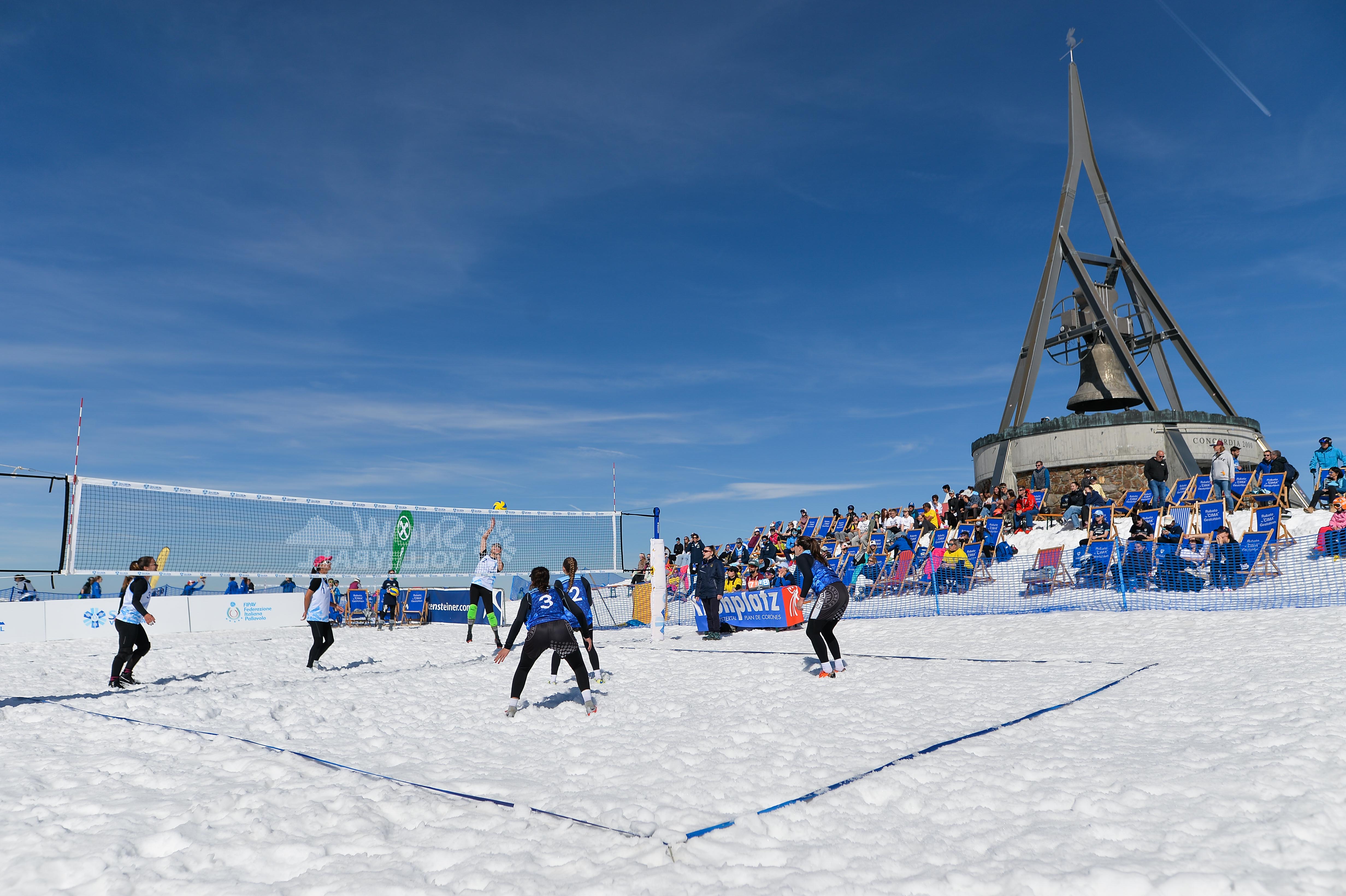 Scenic Snow Volleyball court in Plan de Corones
