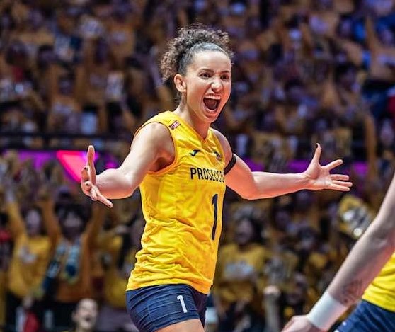 Jugadoras de voleibol en acción