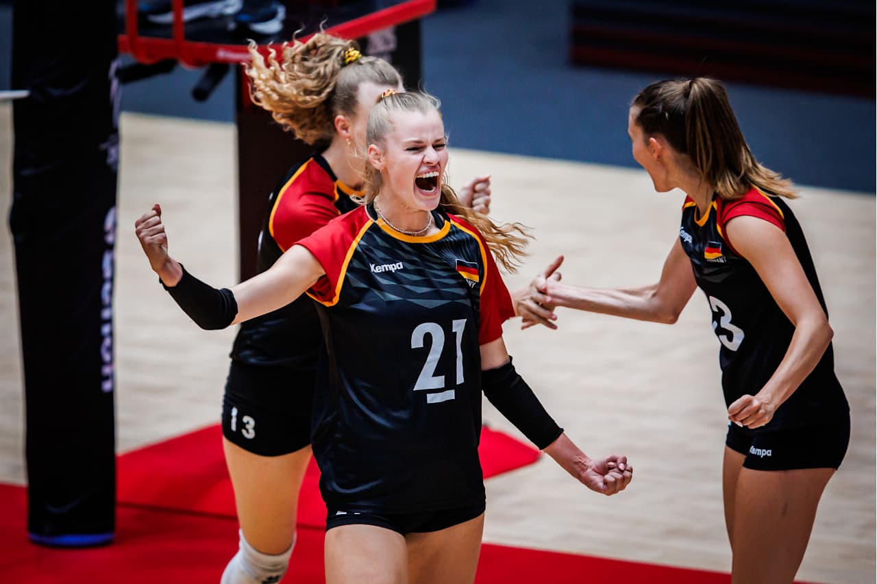 German volleyball team in action
