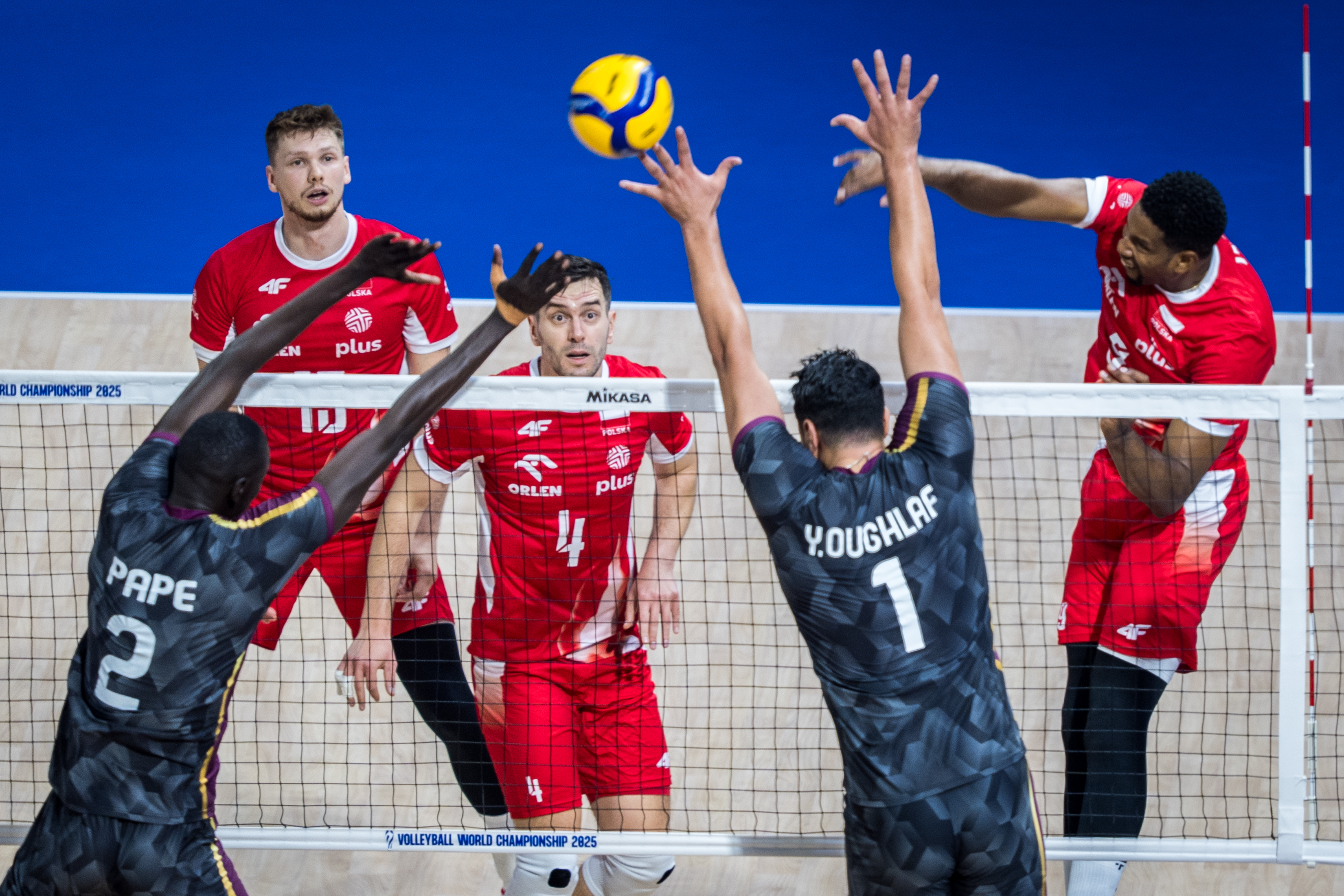 Poland volleyball team celebrating