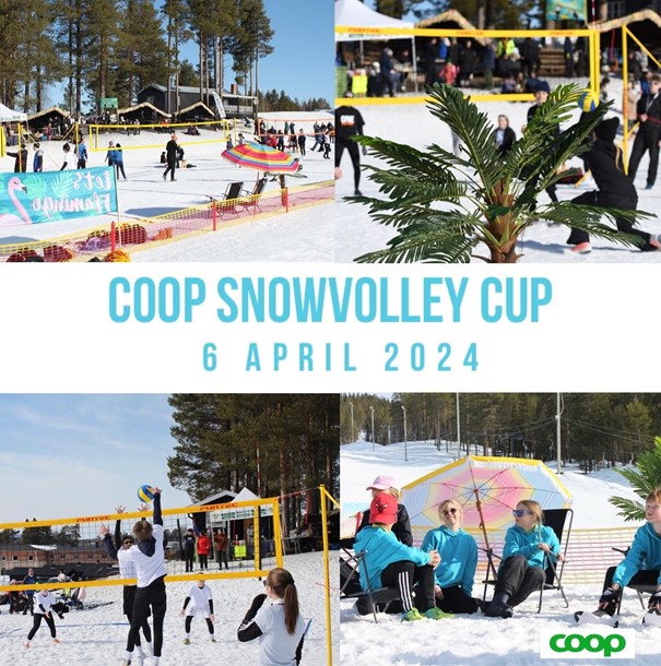 Snow Volleyball action at Tjamstan alpine resort in Malå, Sweden