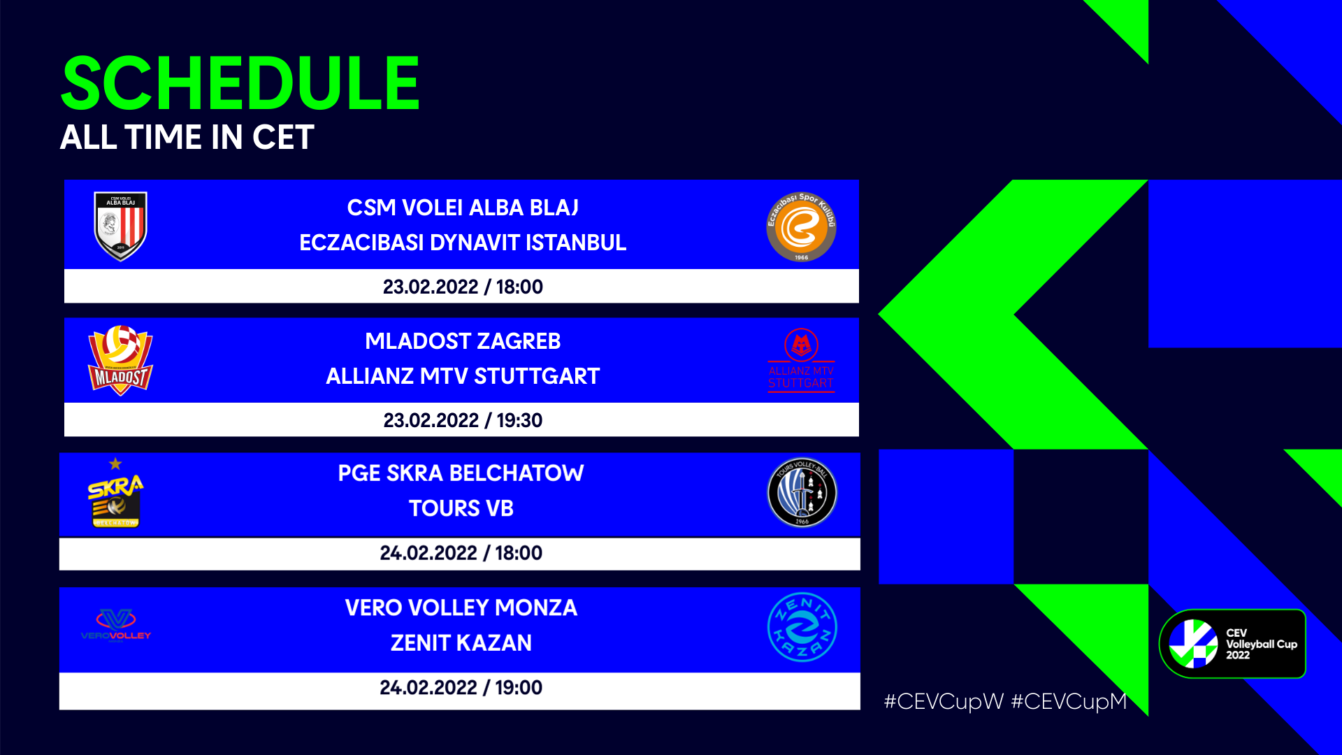 The Week of the CEV Cup Semi-Finals, Live on EuroVolley CEV