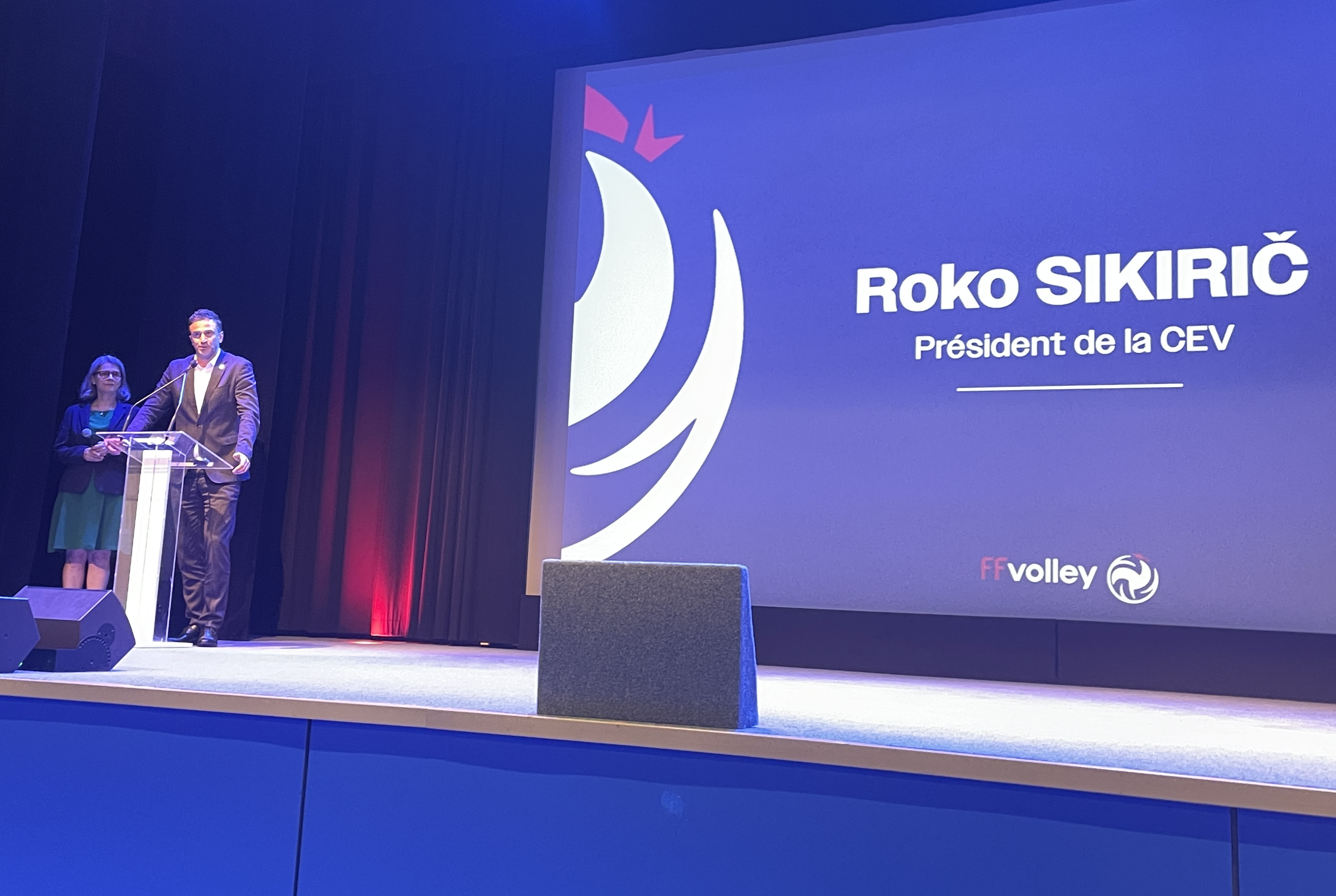 CEV President speaking at the assembly
