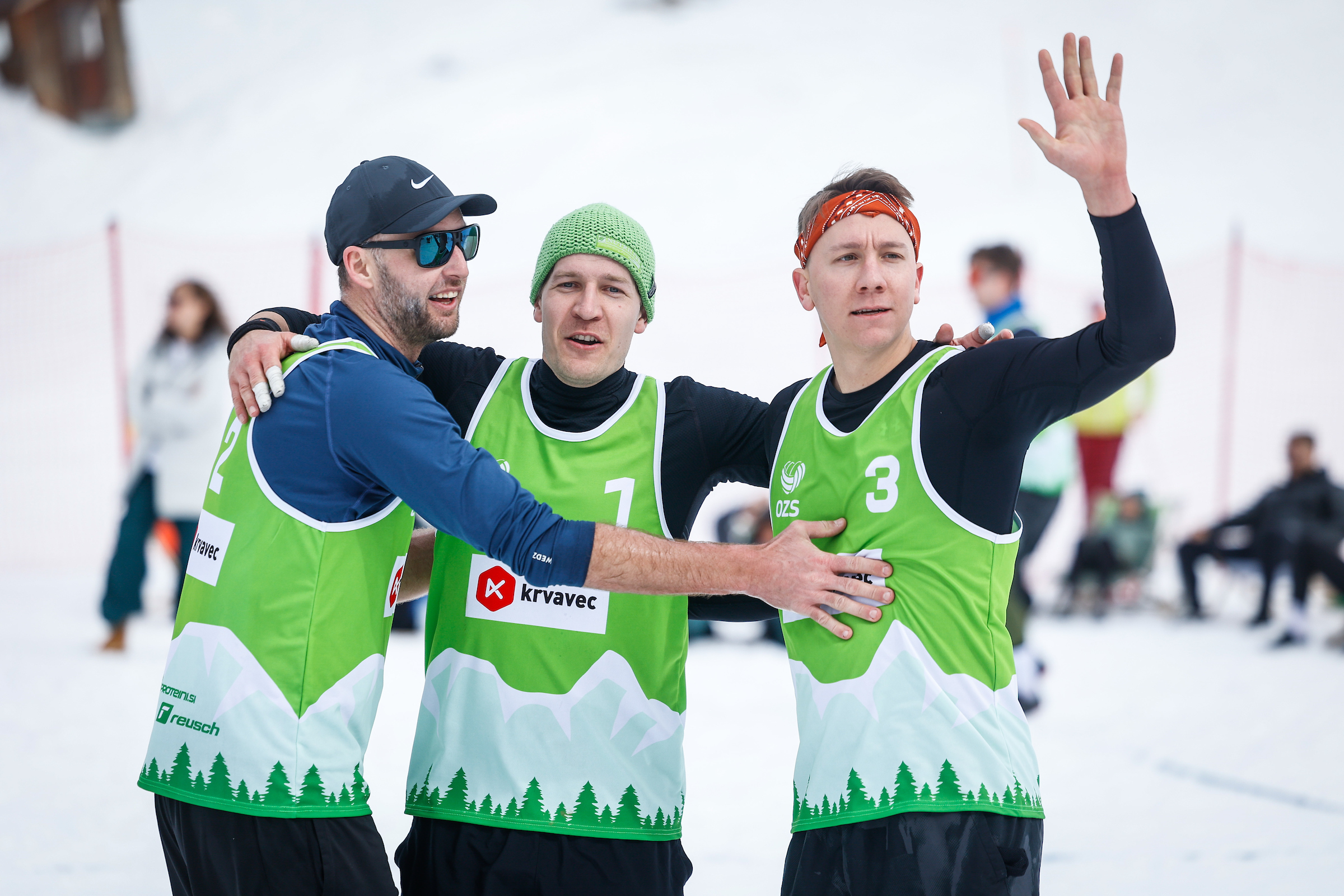 Men`s defending champions in snow volleyball