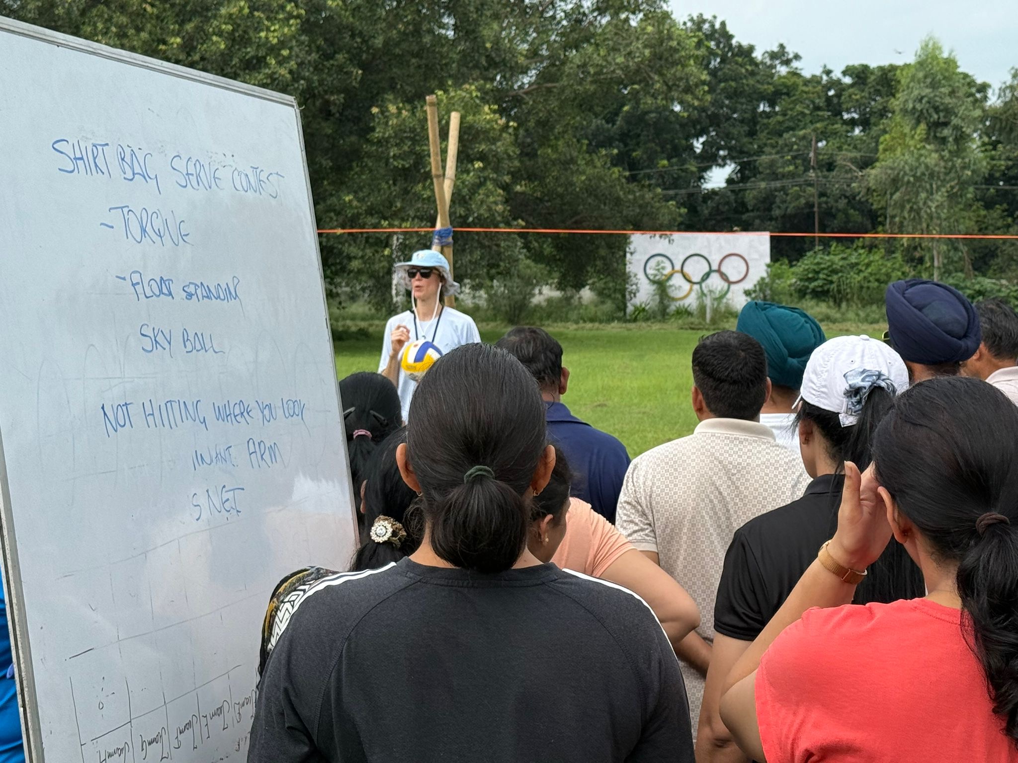Jana Kulan delivering a clinic in India.