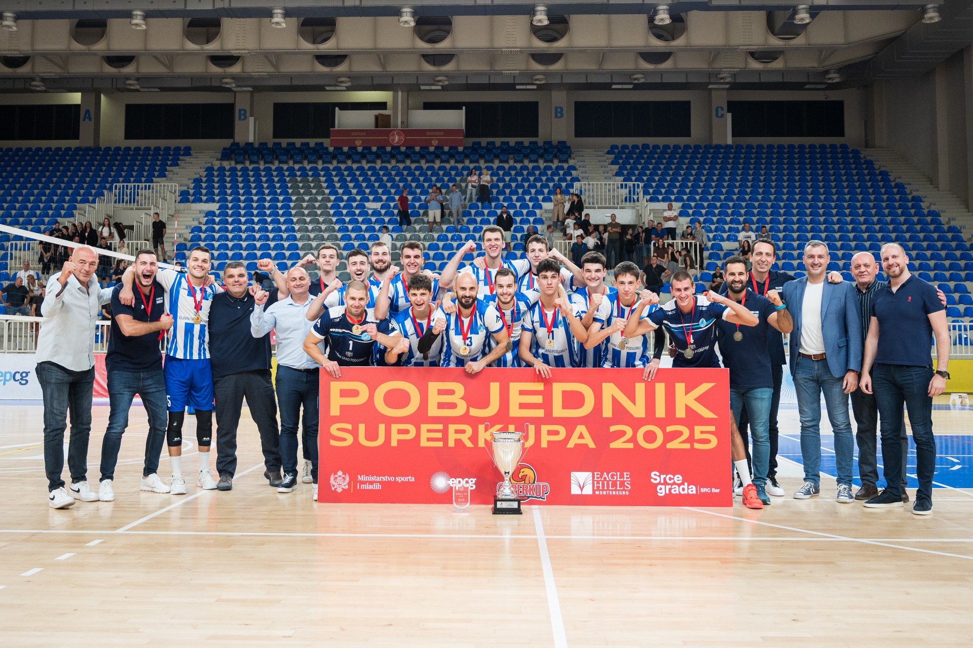 Budućnost team celebrates their victory in the Montenegrin men`s Super Cup