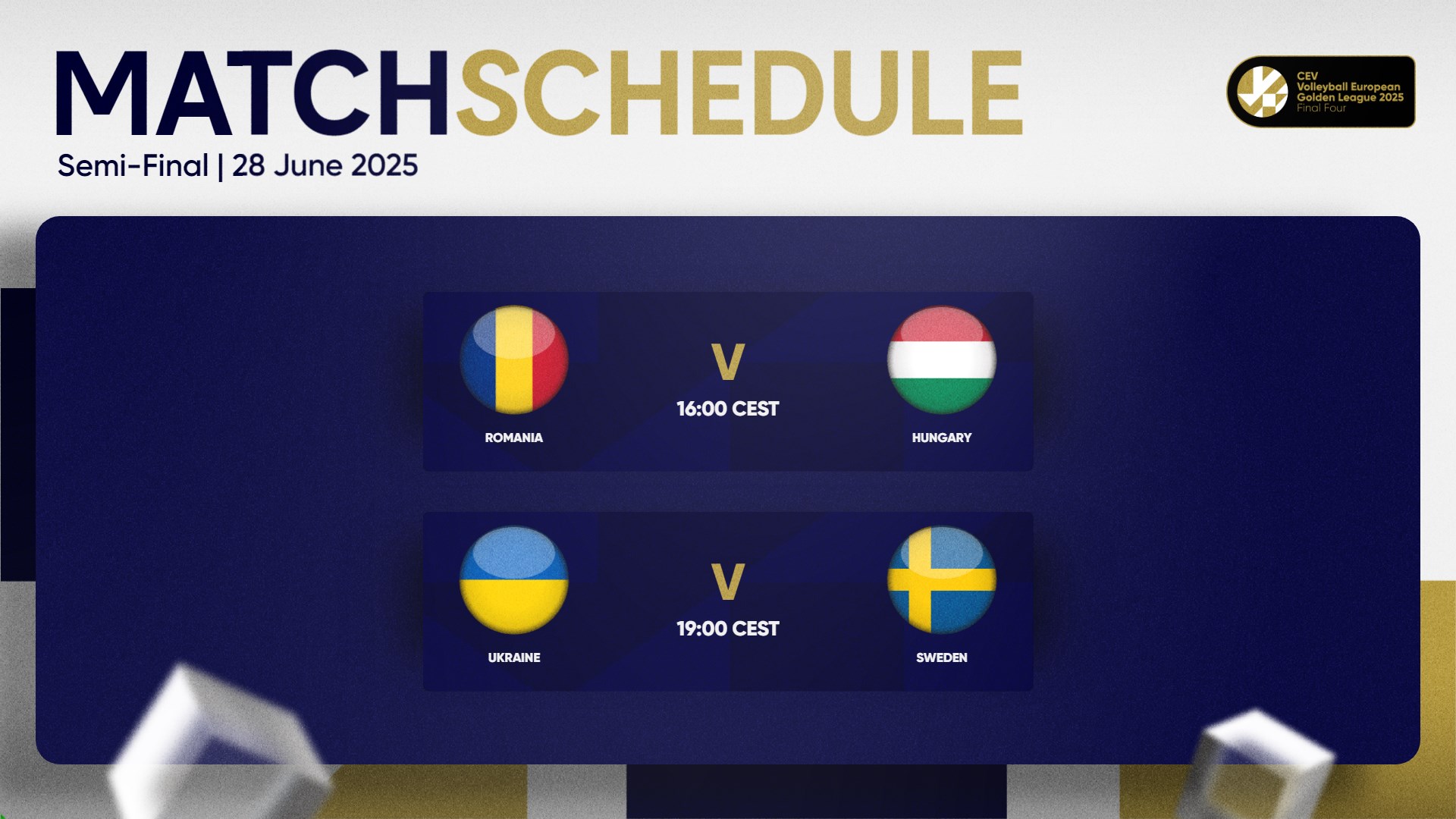 European Golden League fixture graphic