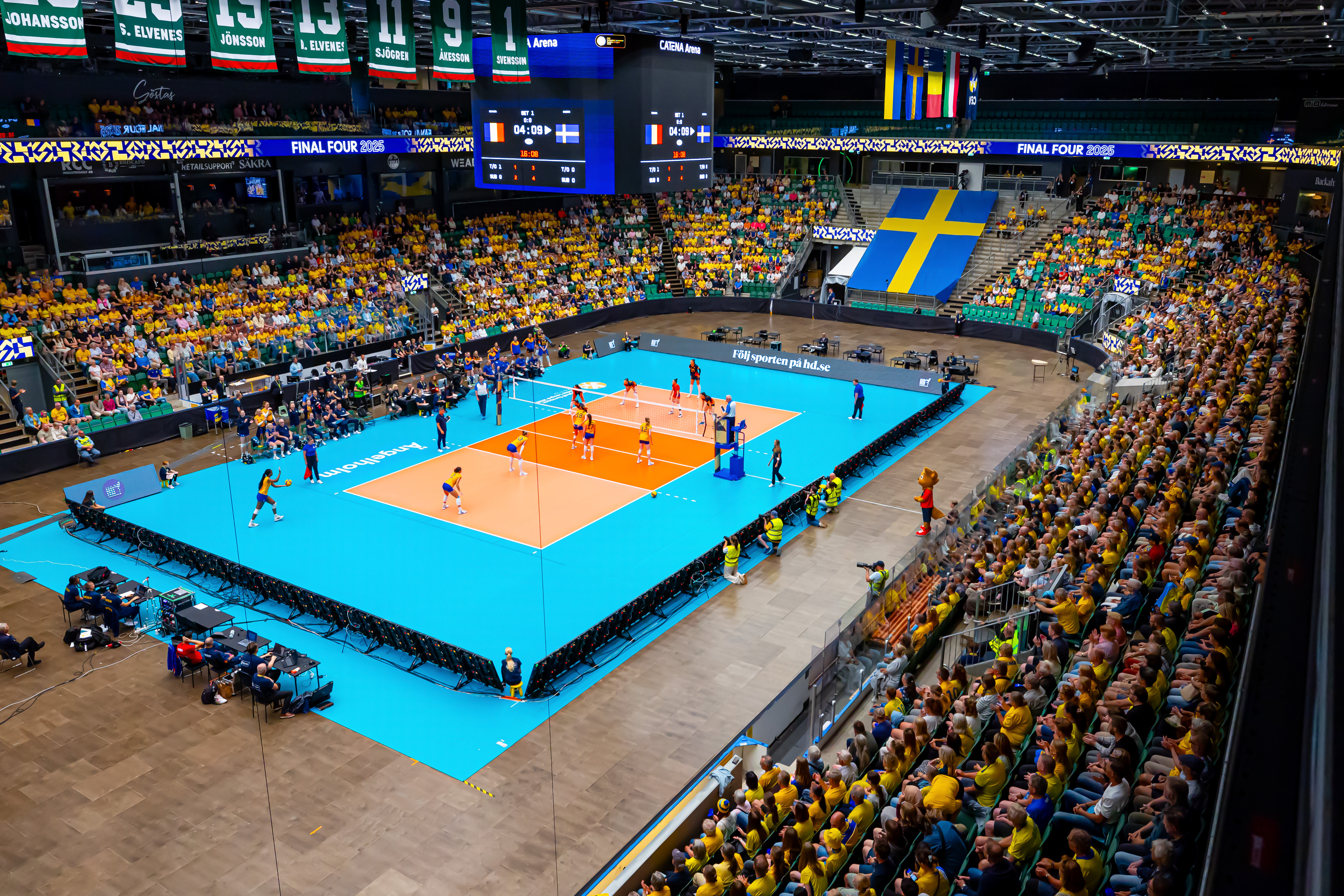 Crowd at Catena Arena watching women`s volleyball