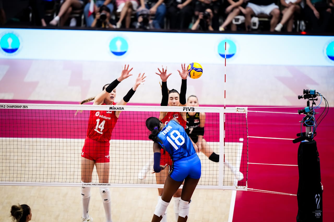 Alessia Orro, Italy`s MVP setter, in action during the match.