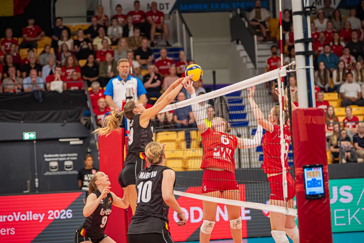 Volleyball match between Denmark and Belgium