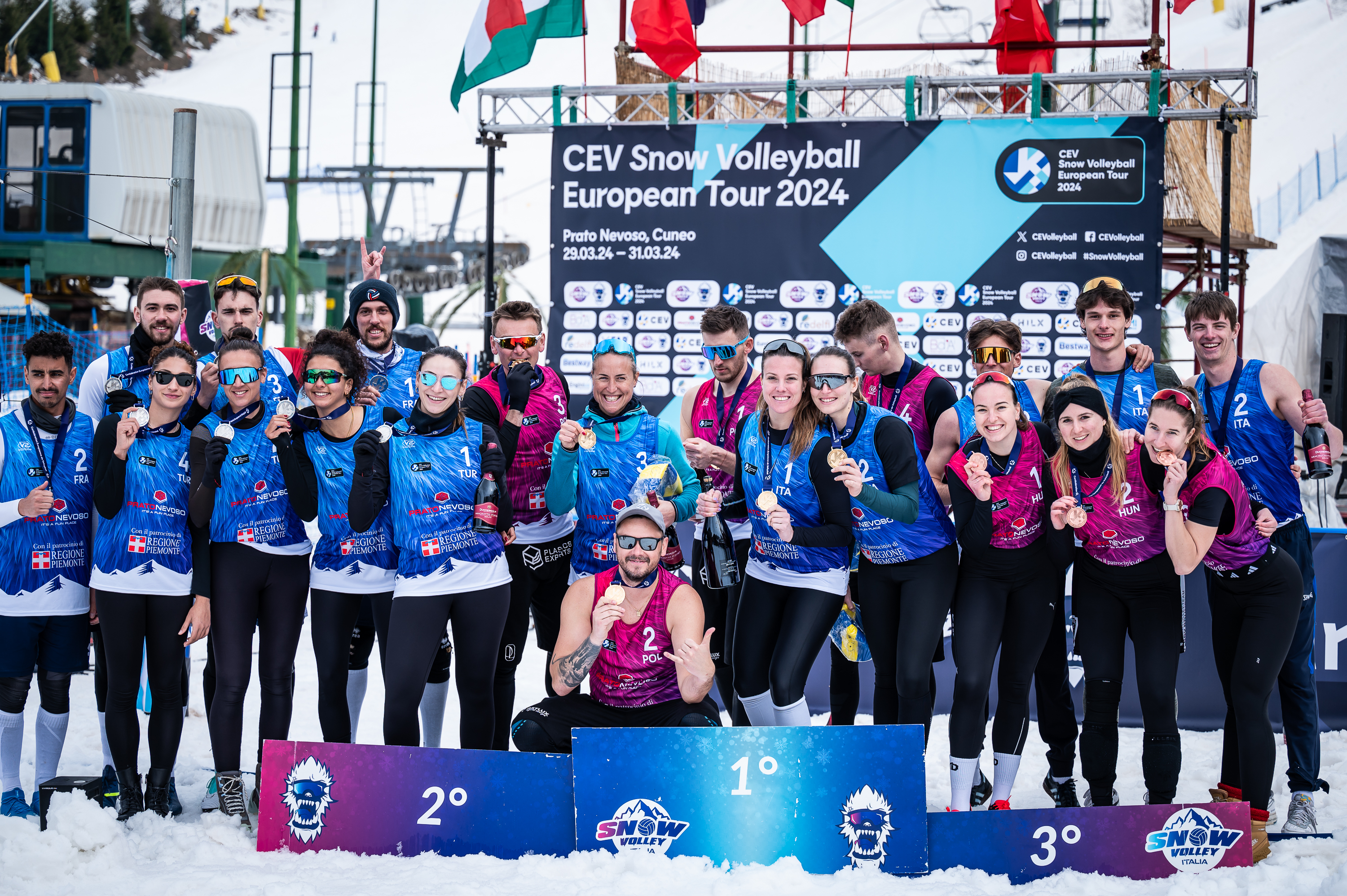 Winners of CEV Snow Volleyball European Tour in Prato Nevoso