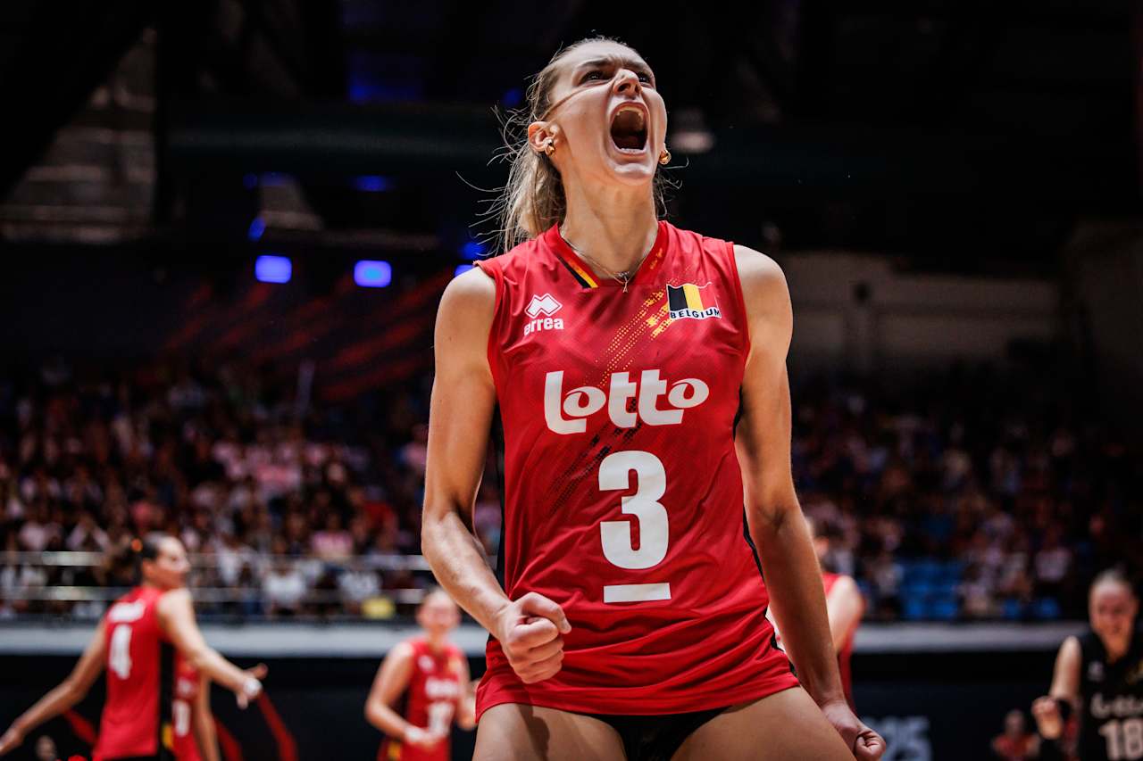 Volleyball players in action