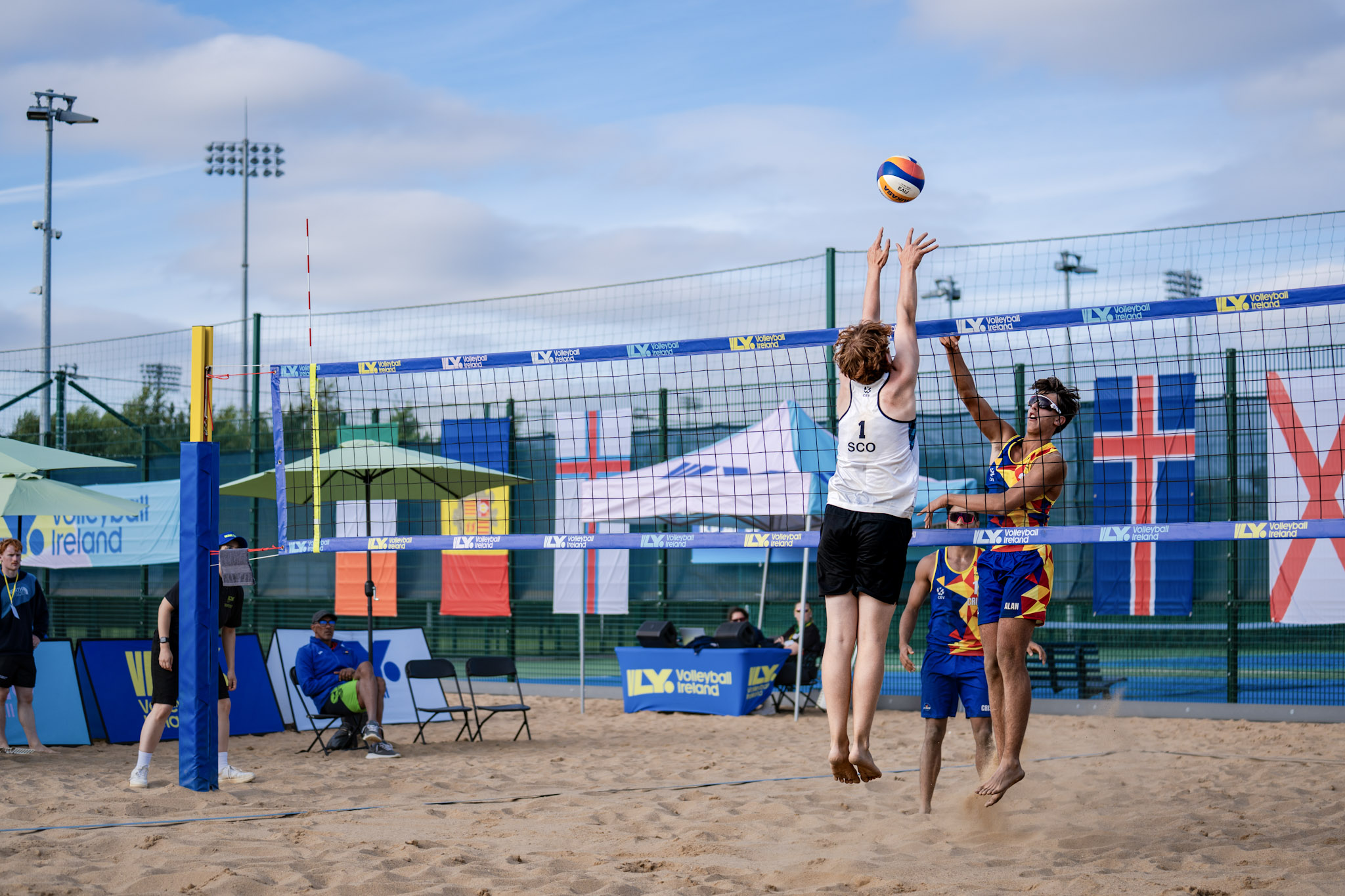 Action shot from the beach volleyball event