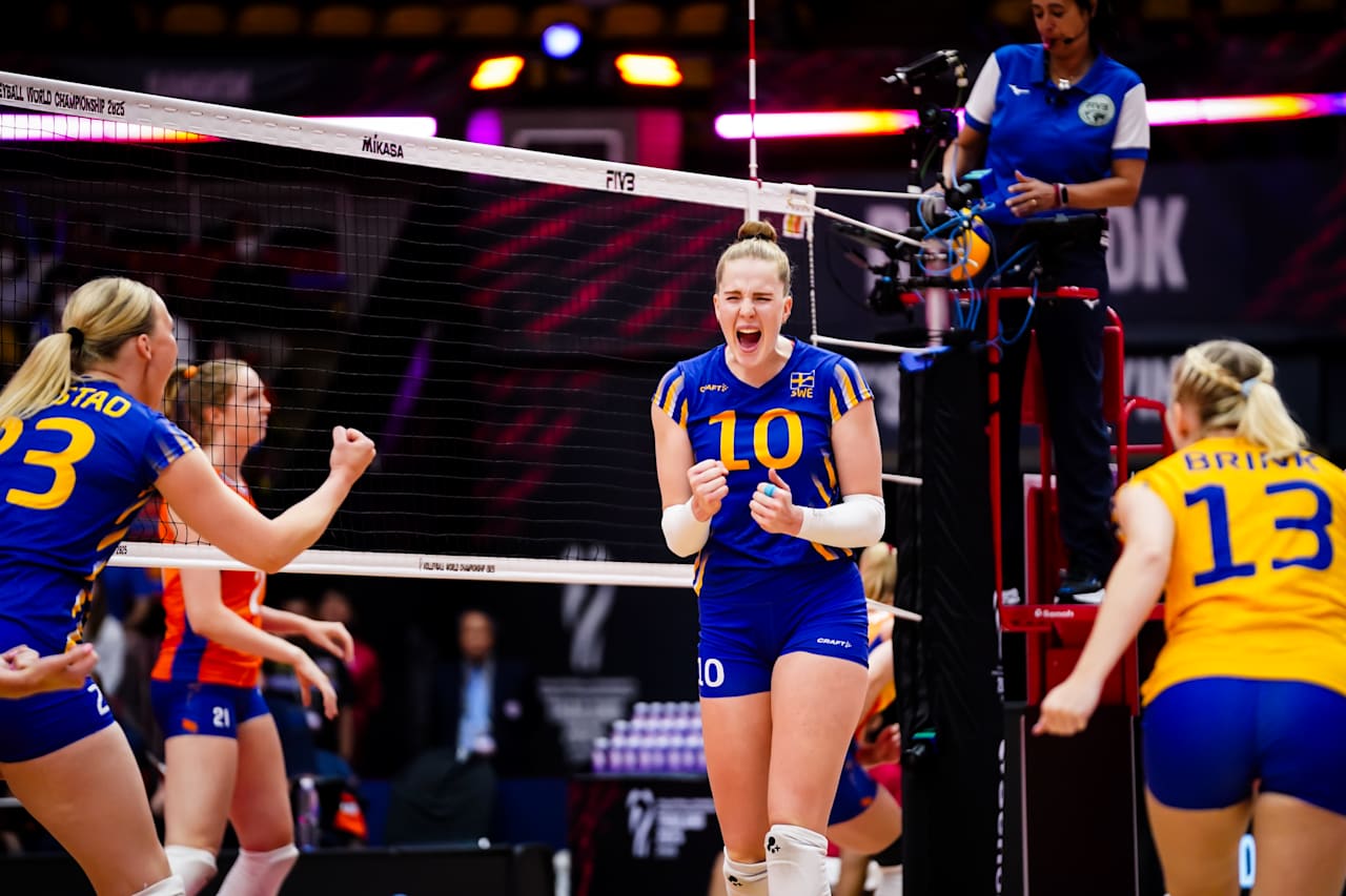 Isabelle Haak of Sweden in action during a volleyball match.