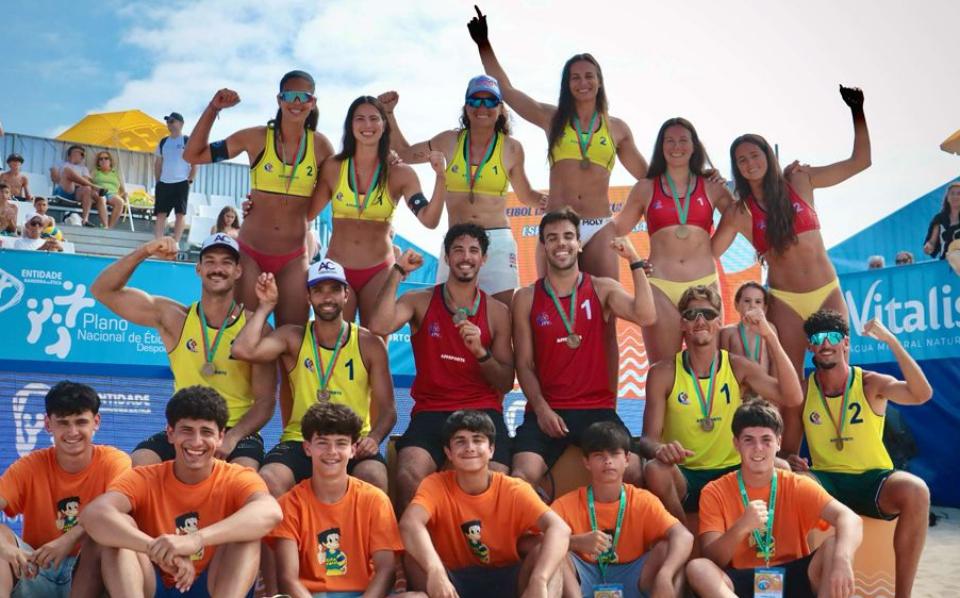 Podium at Espinho Beach Volleyball Tournament