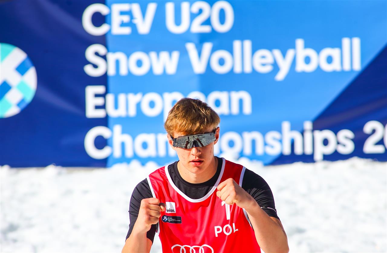 Polish men`s team in snow volleyball