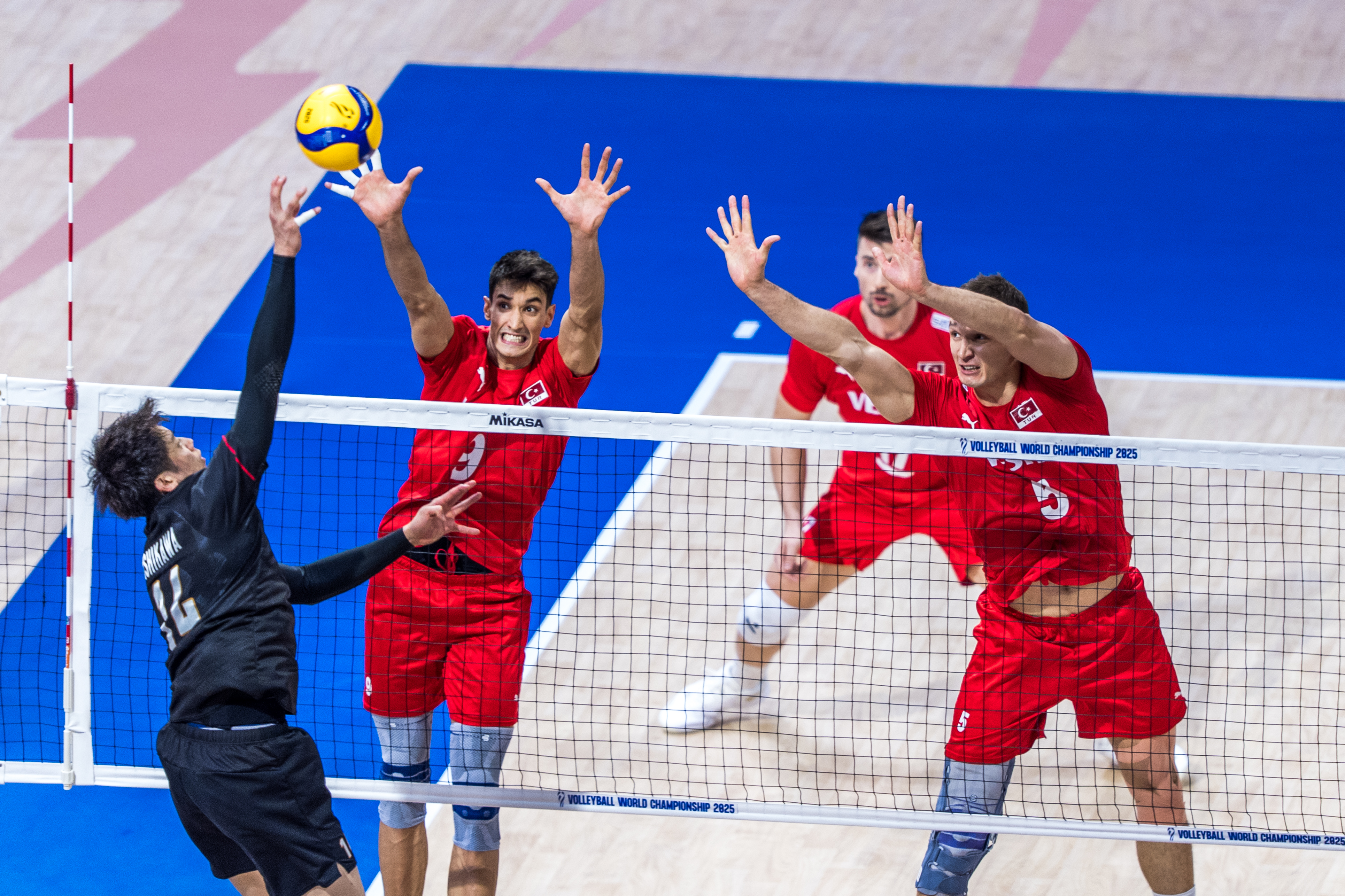 Bulgarian volleyball team celebrates a victory.